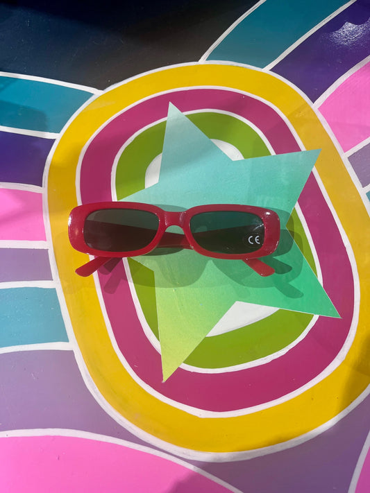 90s Oblong Sunnies Red
