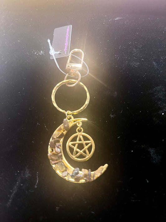 Tiger Eye Moon Keycharm