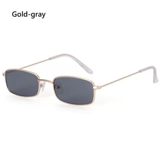 Rhi Rhi Gold Metal Oblong Sunnies
