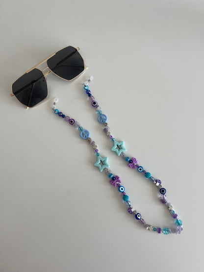 Shine bright sunglasses strap - blue/purple (silver) 