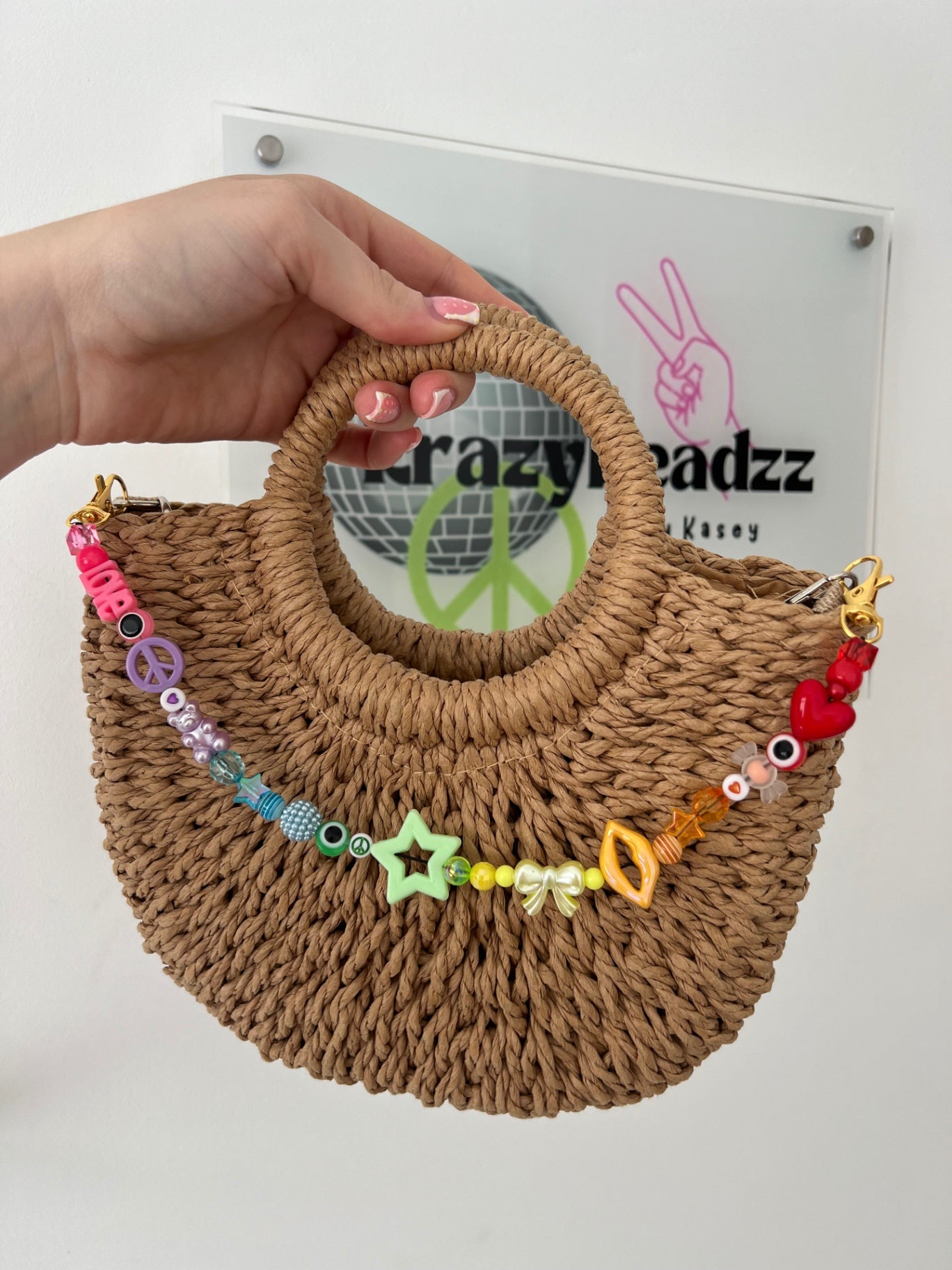 Shine bright bag charm - multi colour (gold hooks)