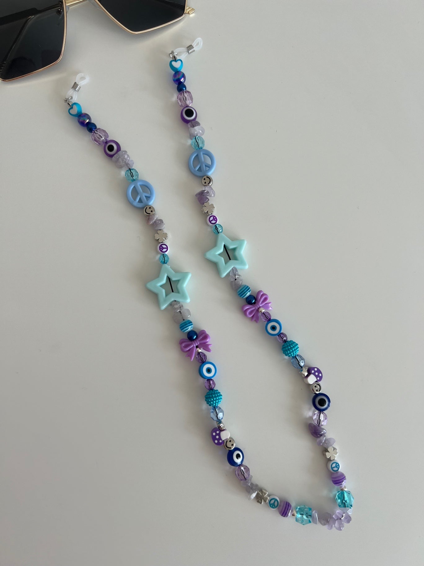 Shine bright sunglasses strap - blue/purple (silver) 