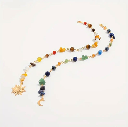 Long Moon Beaded Bag Charm