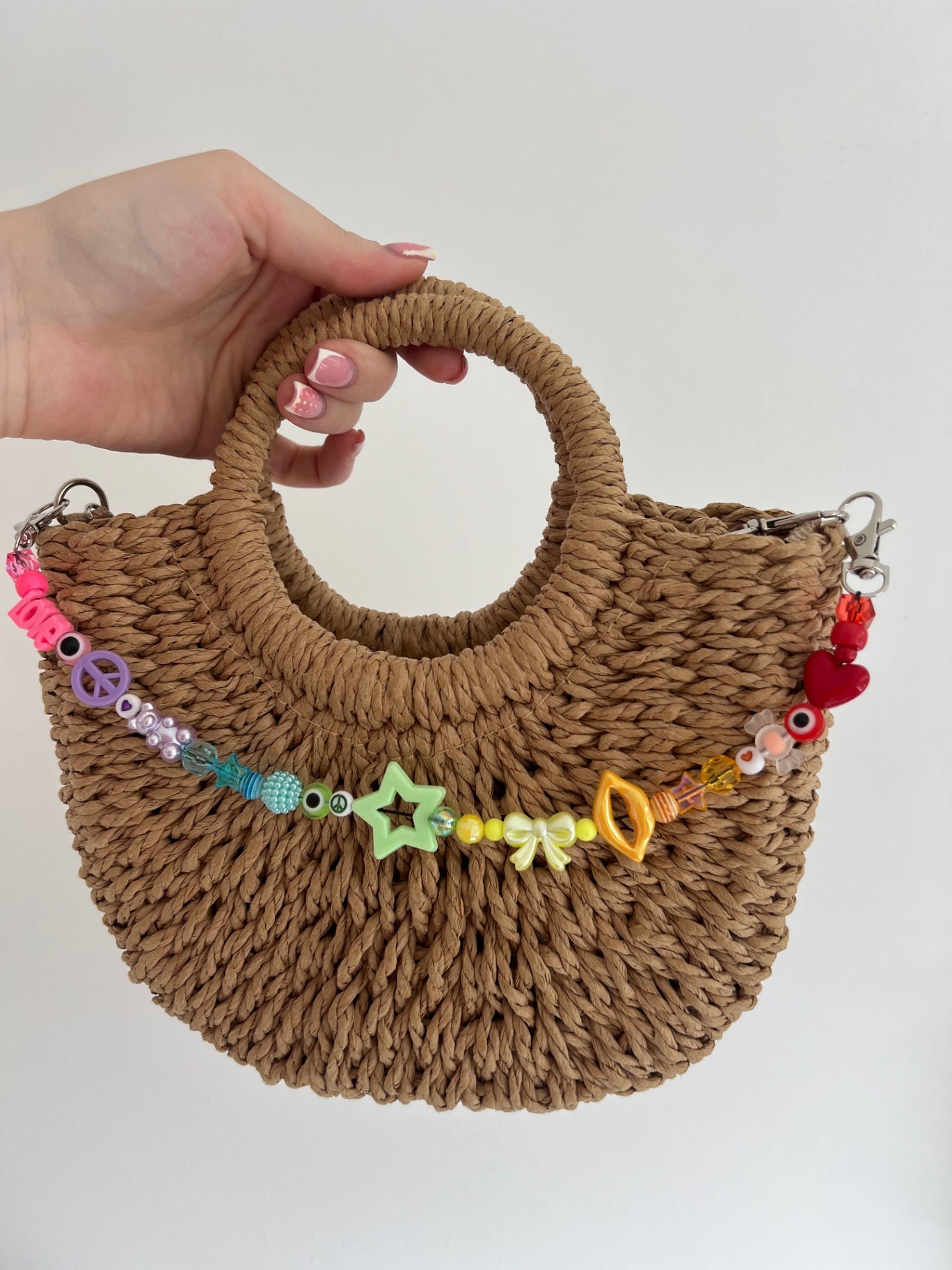Shine bright bag charm - multi colour (silver hooks)