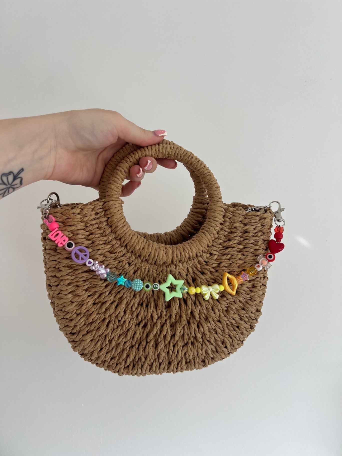 Shine bright bag charm - multi colour (silver hooks)
