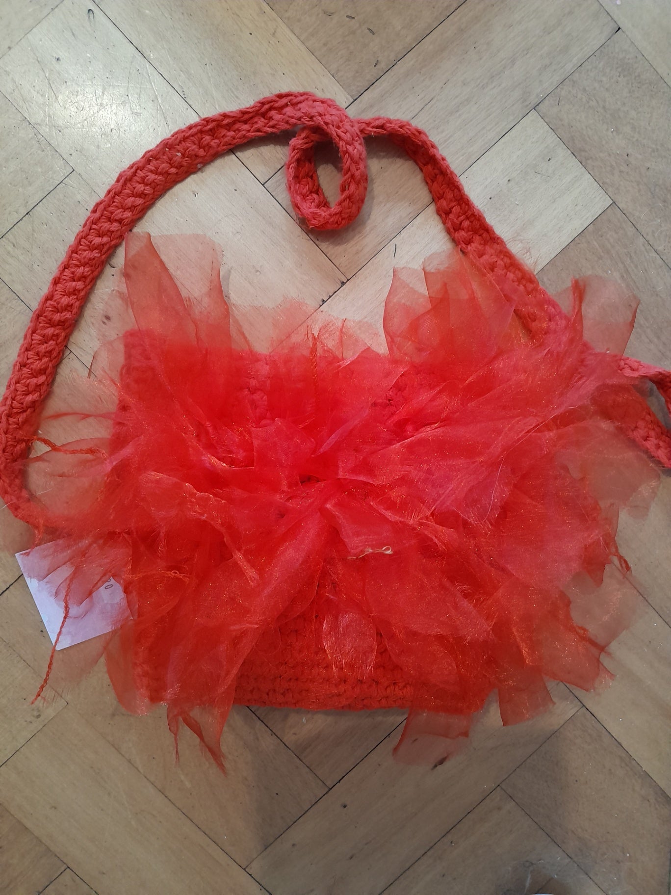 Red handmade with tulle