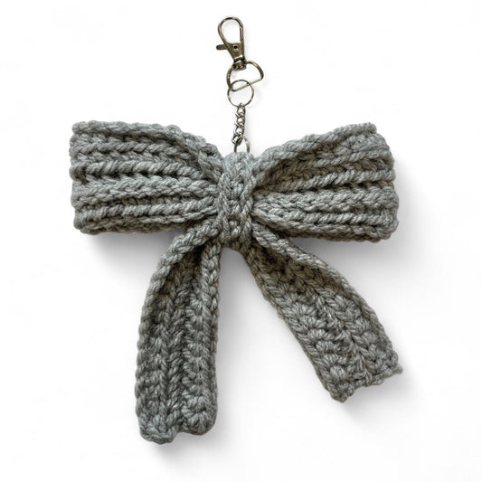 K4TURE large crochet bow keyring - grey