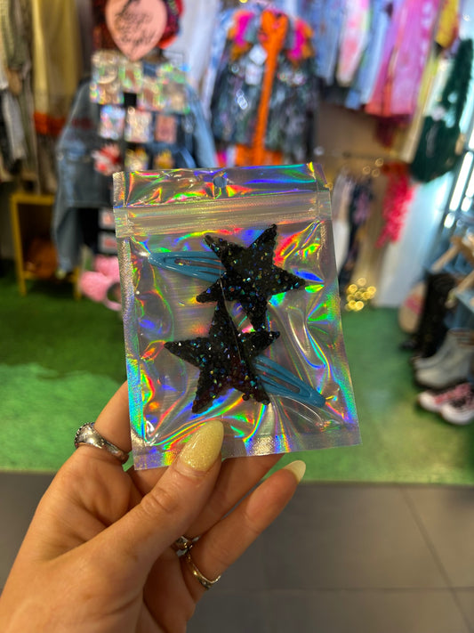 Medium Black Star Clips