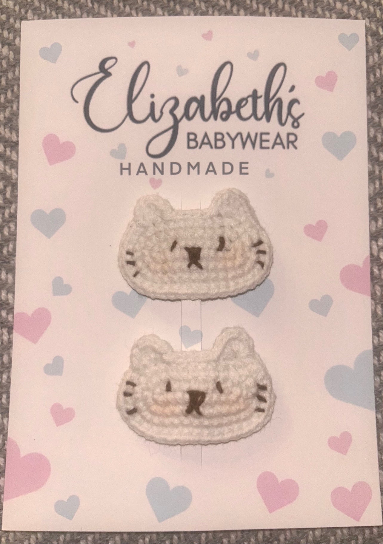 Handmade Children’s Bear Faced Hairclips