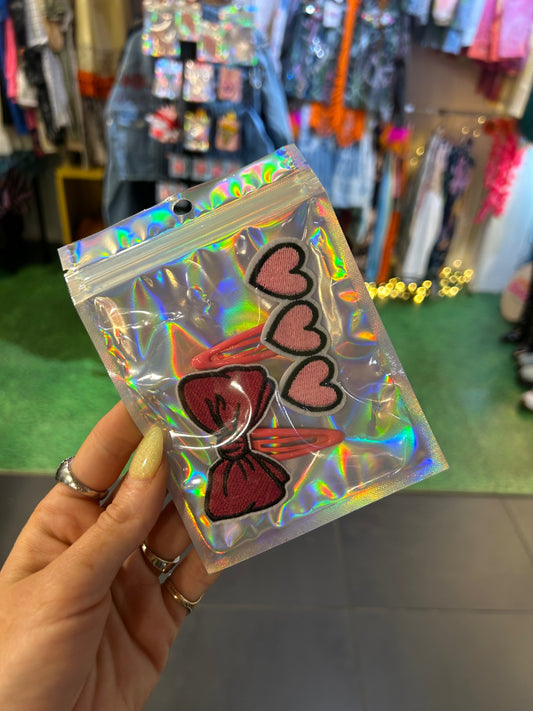 Bow & Hearts Clips