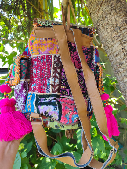 Skiathos back pack -tan straps