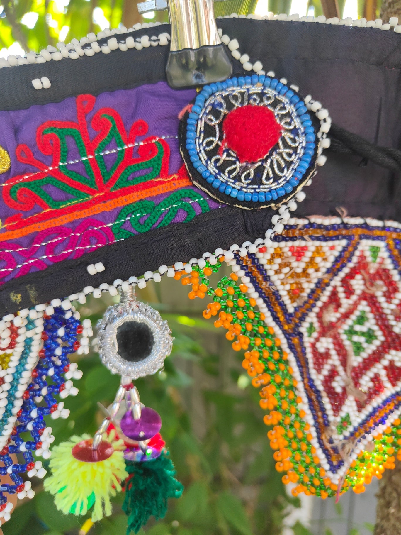 Fez beaded belt - purples 