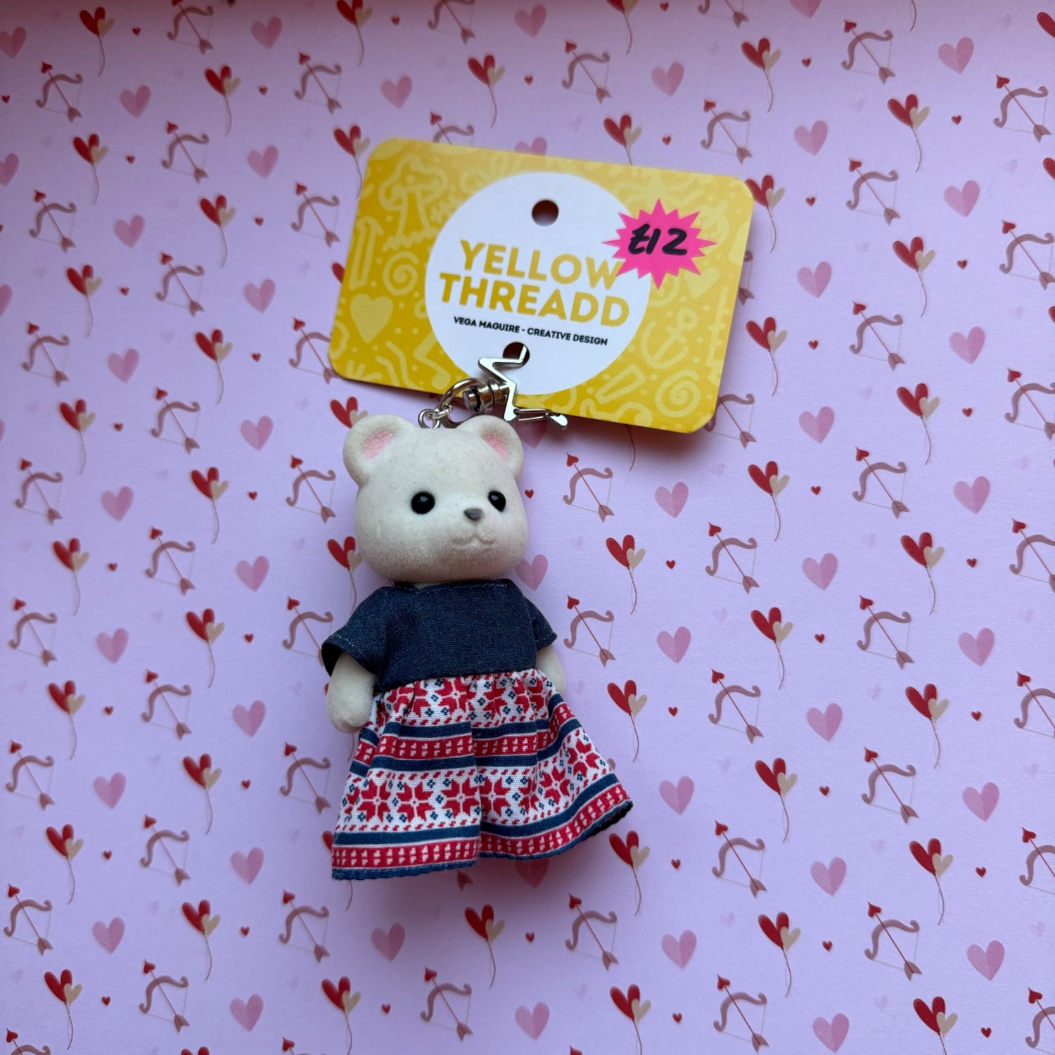 Dress Polar Bear Keychain