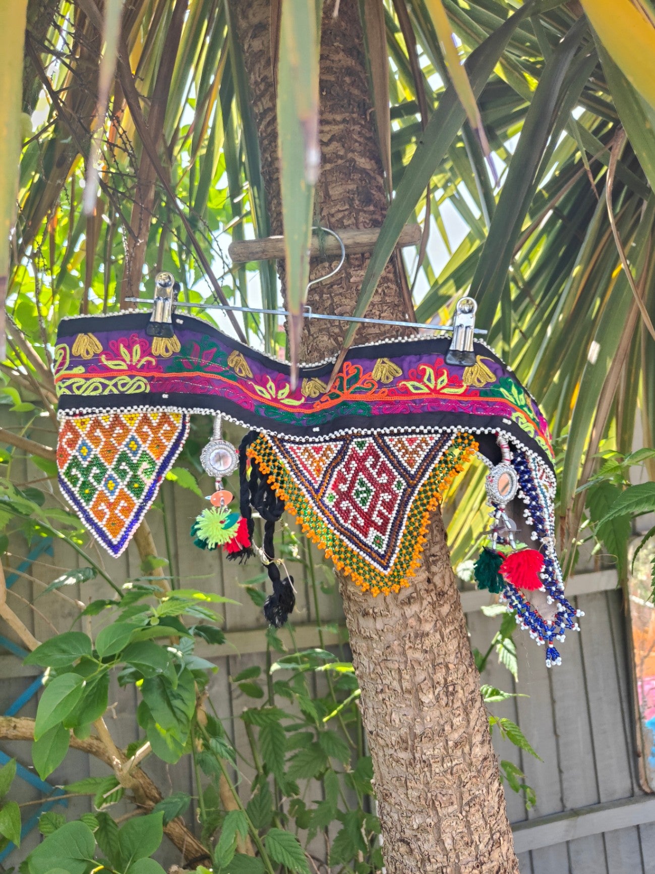 Fez beaded belt - purples 