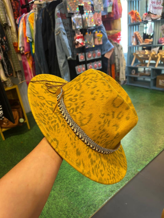 Mustard boho disco fedora