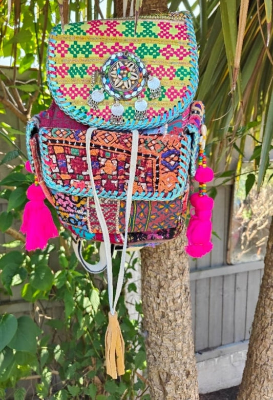 Skiathos back pack - checks pattern 