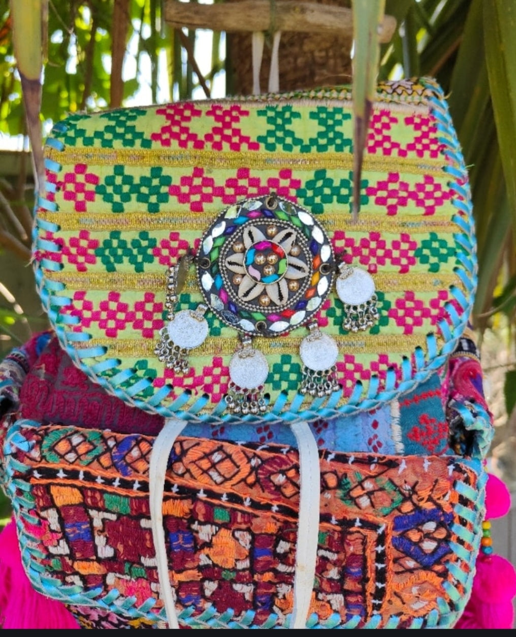 Skiathos back pack - checks pattern 