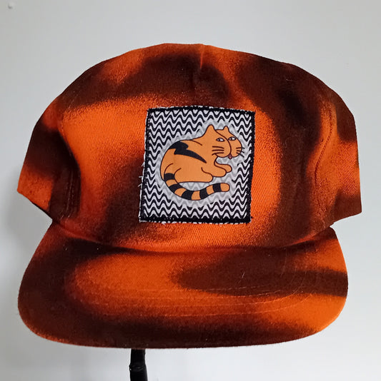 Orange & Black Bum Faced Cat Patch Cap