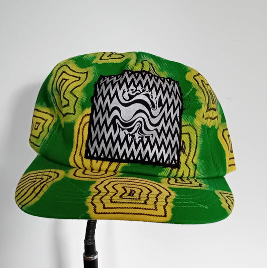 Green & Yellow Silver Swirl Patch Cap