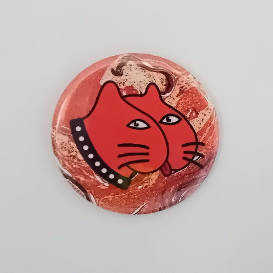 Bum Faced Cat Circle Magnet