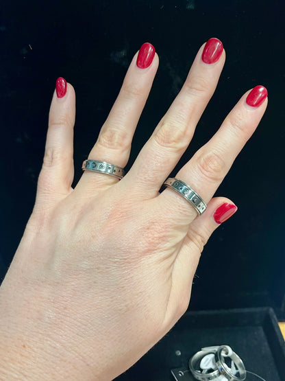 Moon & Star Spinner Ring Size 8