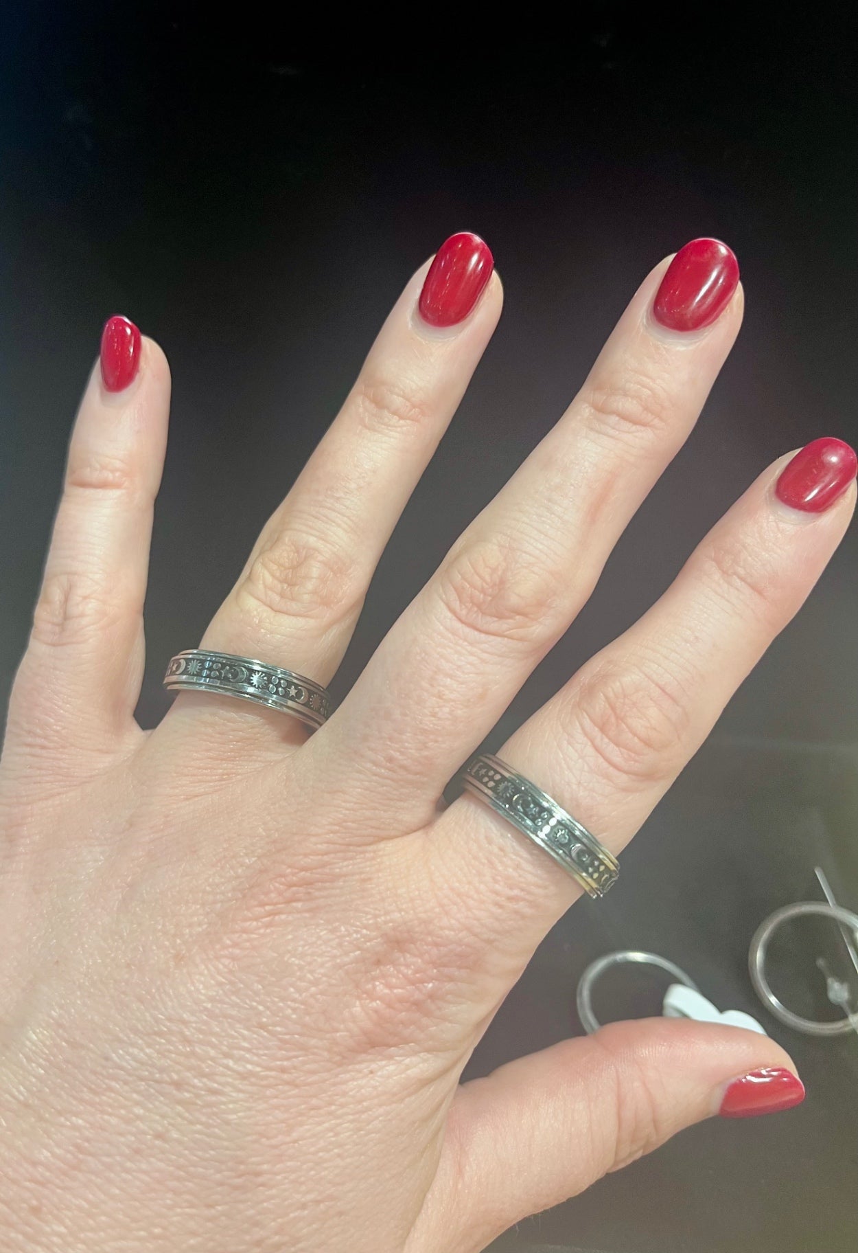 Sun & Moon Spinner Ring Size 8