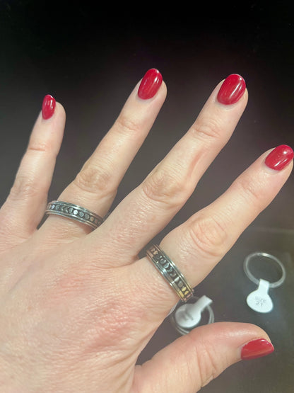 Moon Phase Spinner Ring Size7
