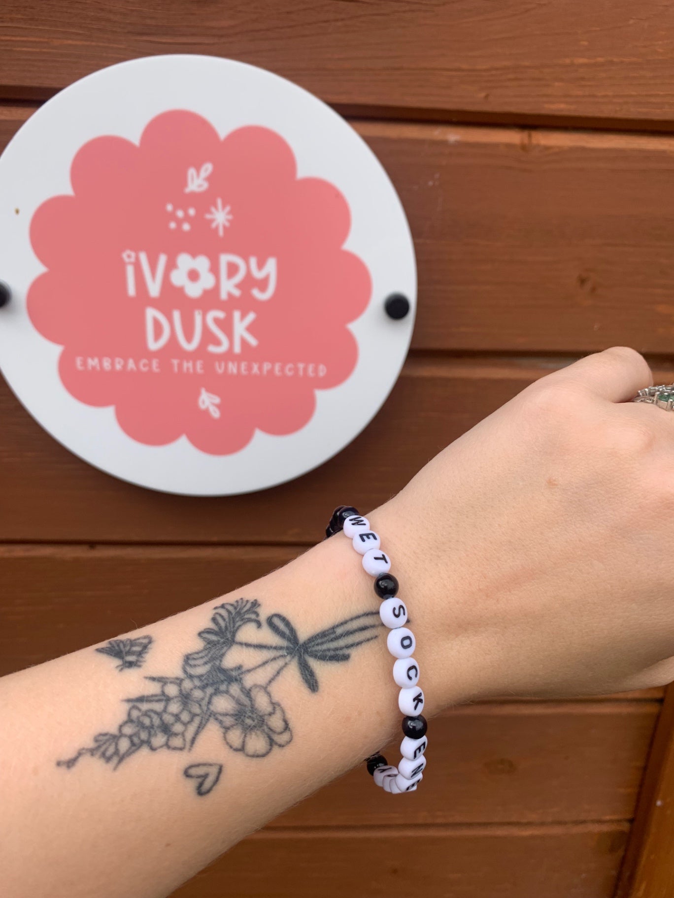 wet sock energy letter bracelet