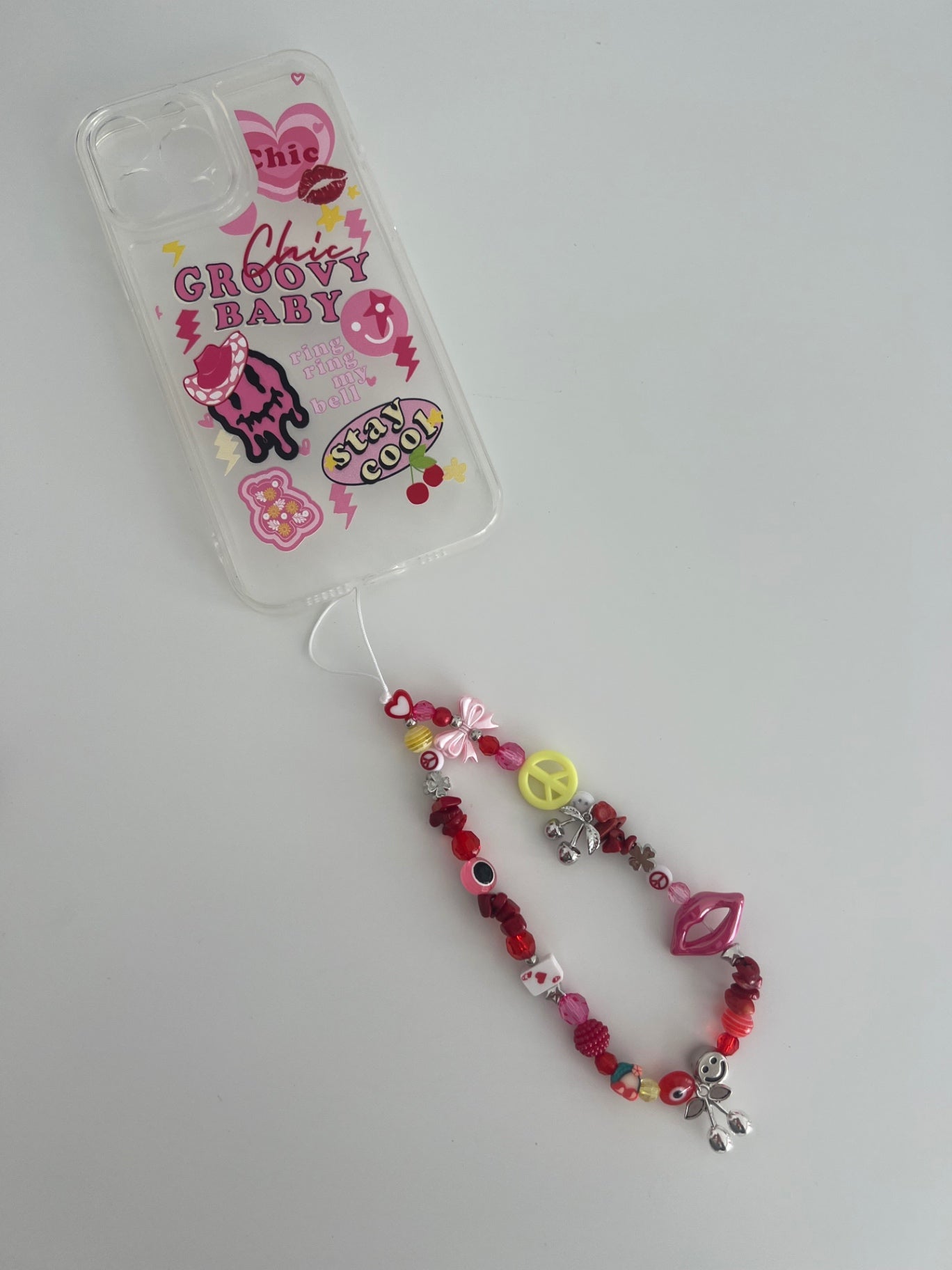 Twin flame phone charm - silver 