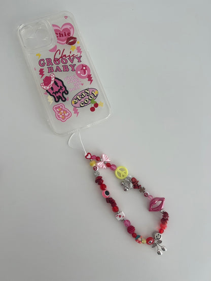 Twin flame phone charm - silver 