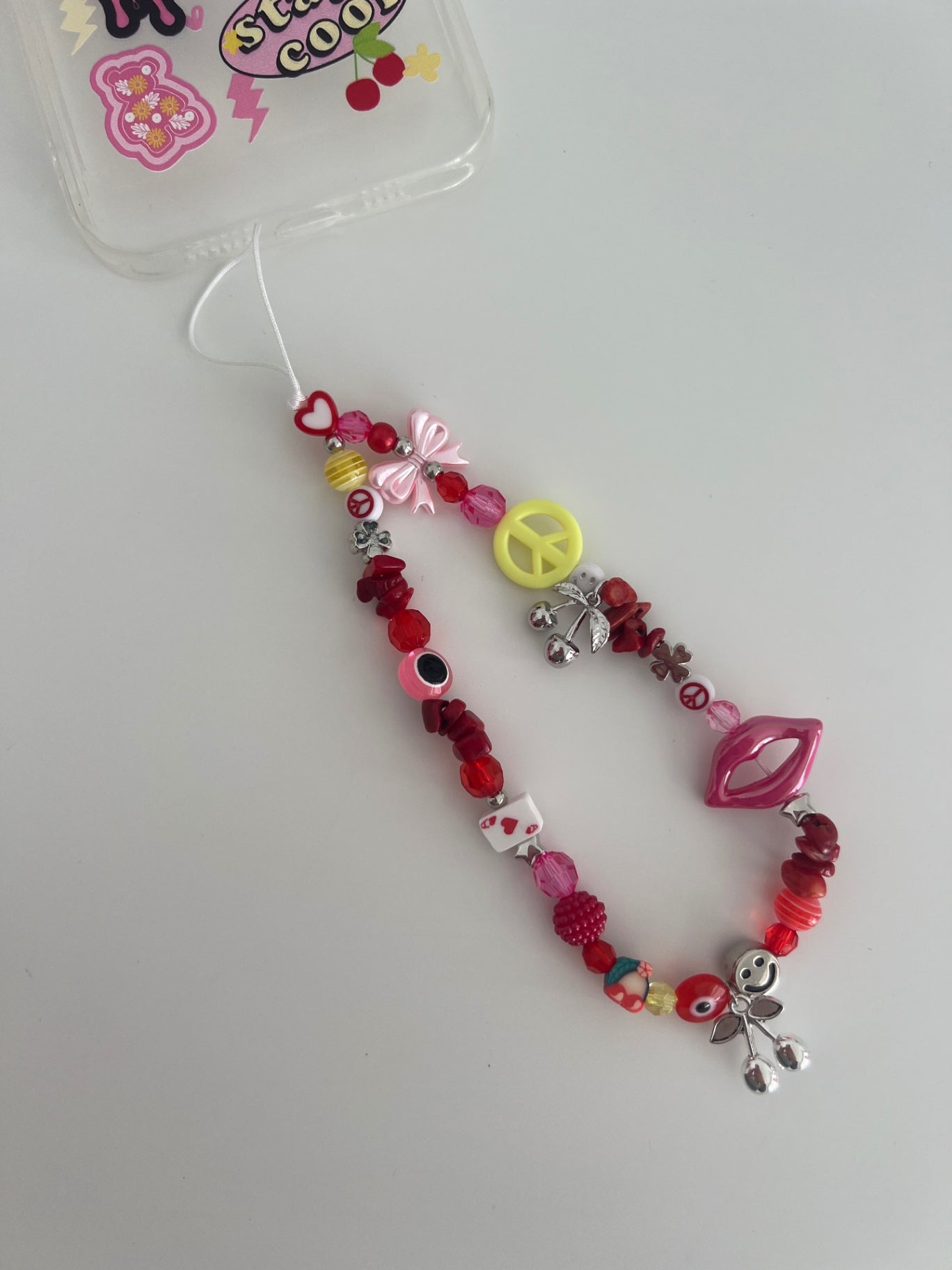 Twin flame phone charm - silver 
