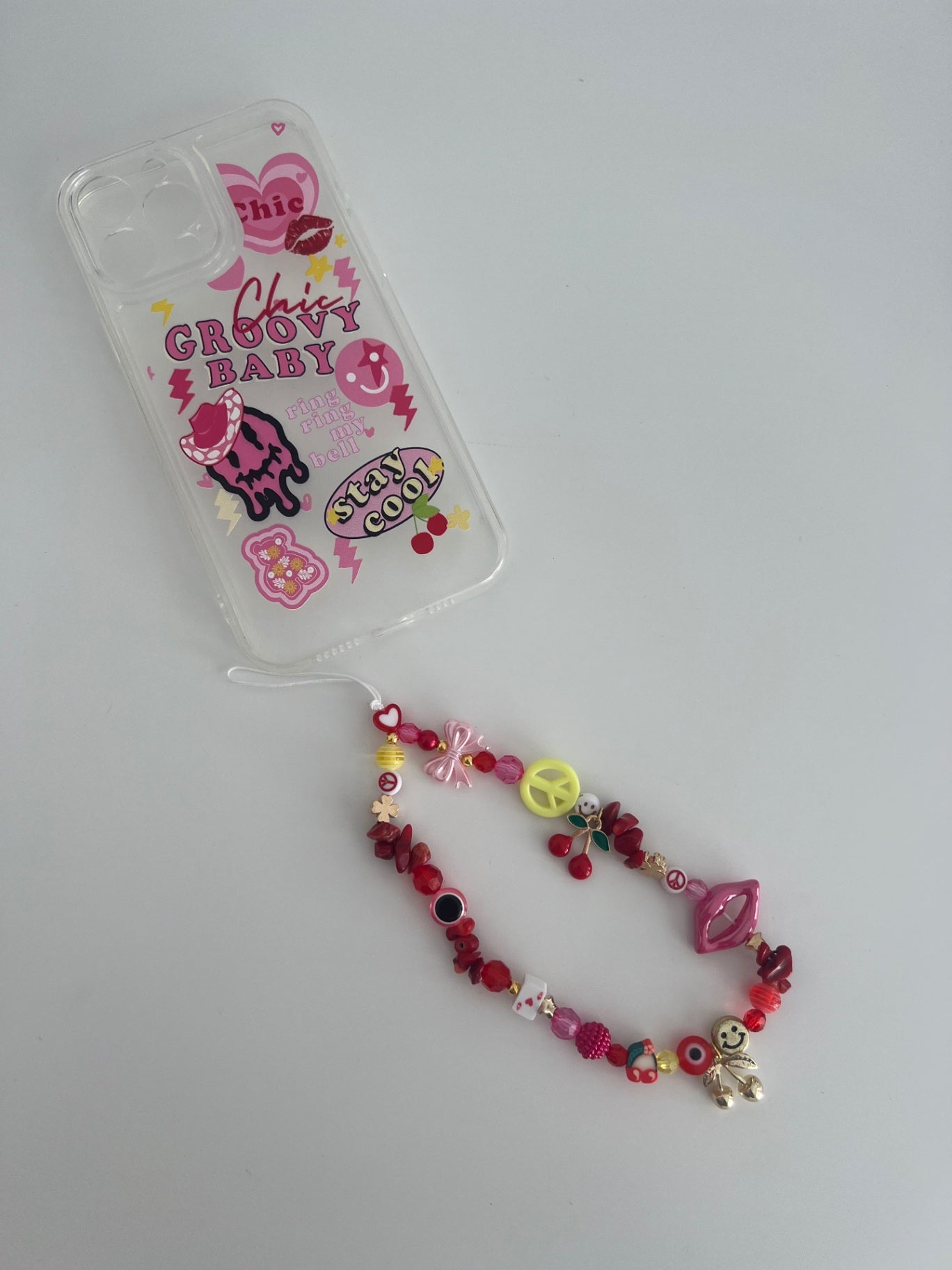 Twin flame phone charm - gold 