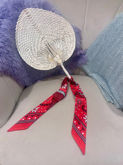 Palm Fan with Leopard Scarf Orange