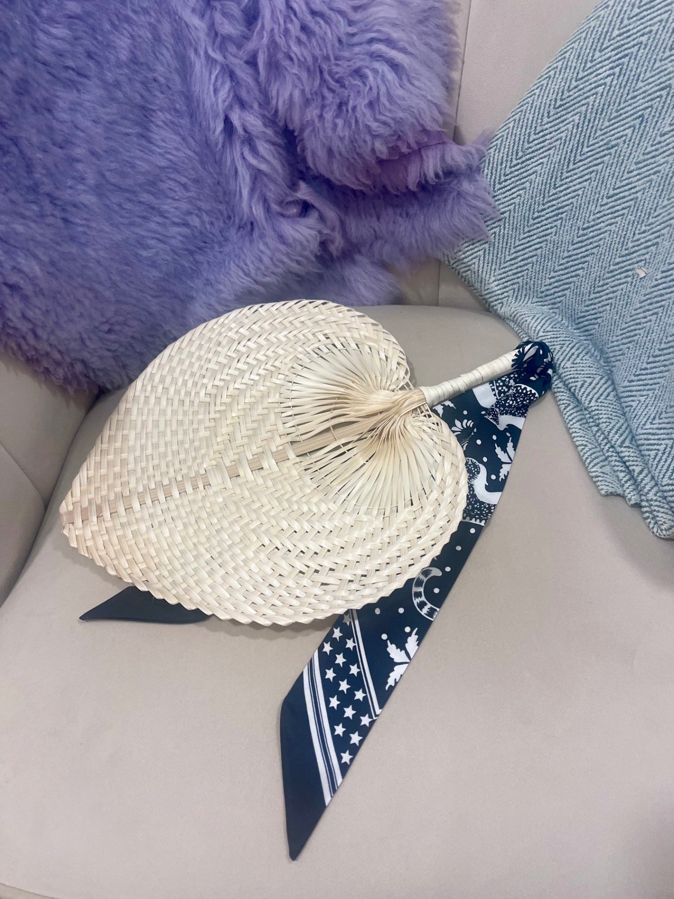 Palm Fan & Leopard Scarf Black