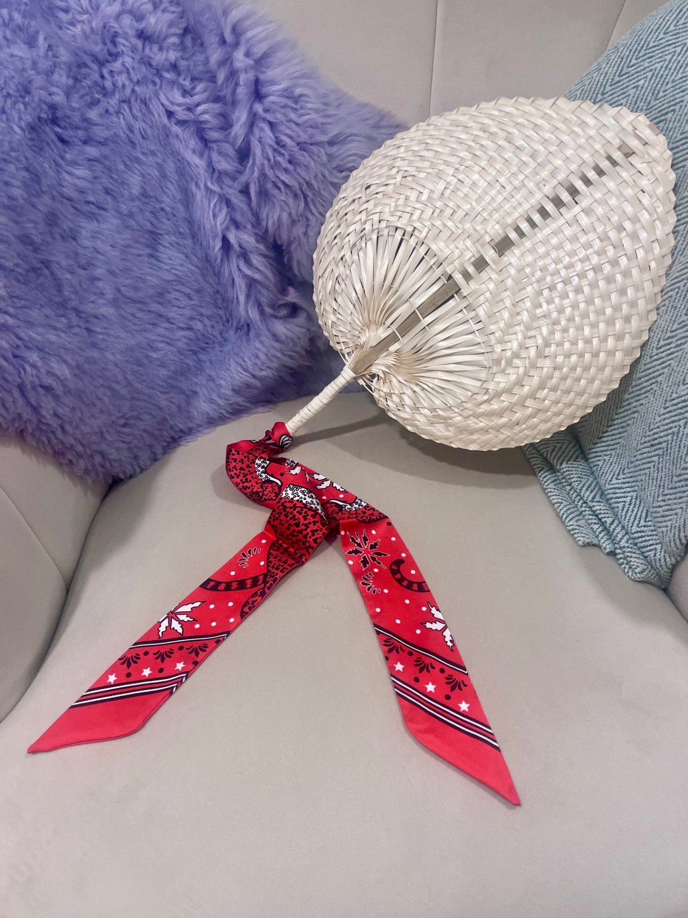 Palm Fan with Leopard Scarf Orange