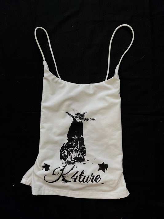 K4TURE white cami with snail