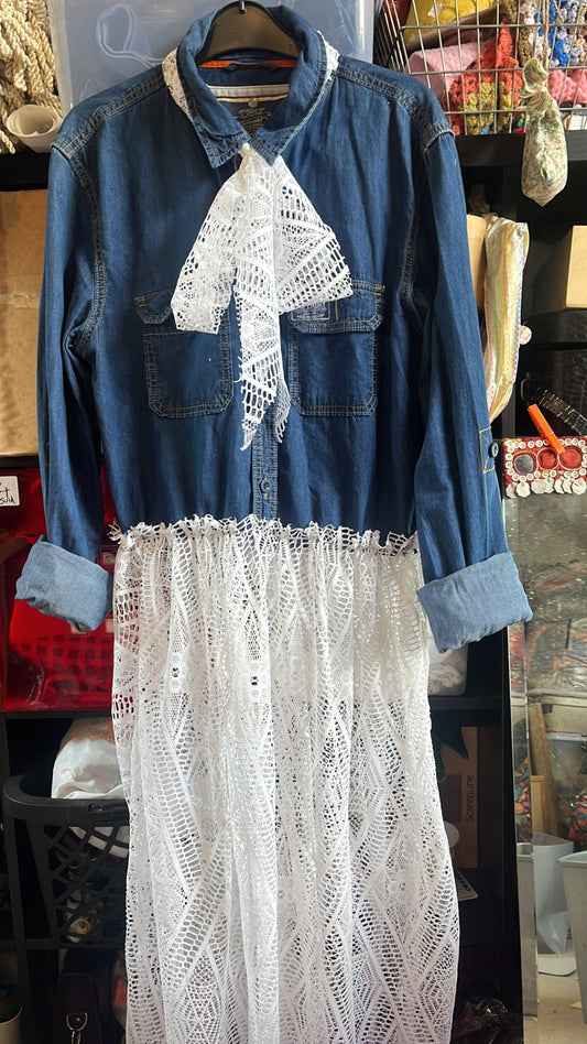 Denim Lace Dress