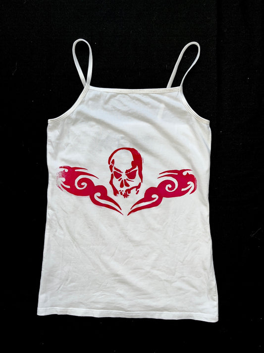 K4TURE white cami with pink tramp stamp (Size 8)