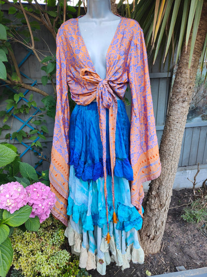 Kimono Stevie top with tassle ties 8-16 uk