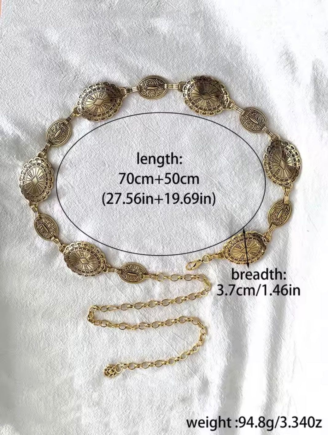 Golden Sun Disc Charm Belt