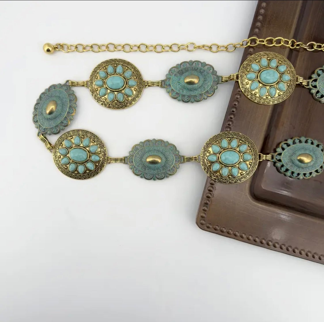 Desert Bloom Turquoise Medallion Belt