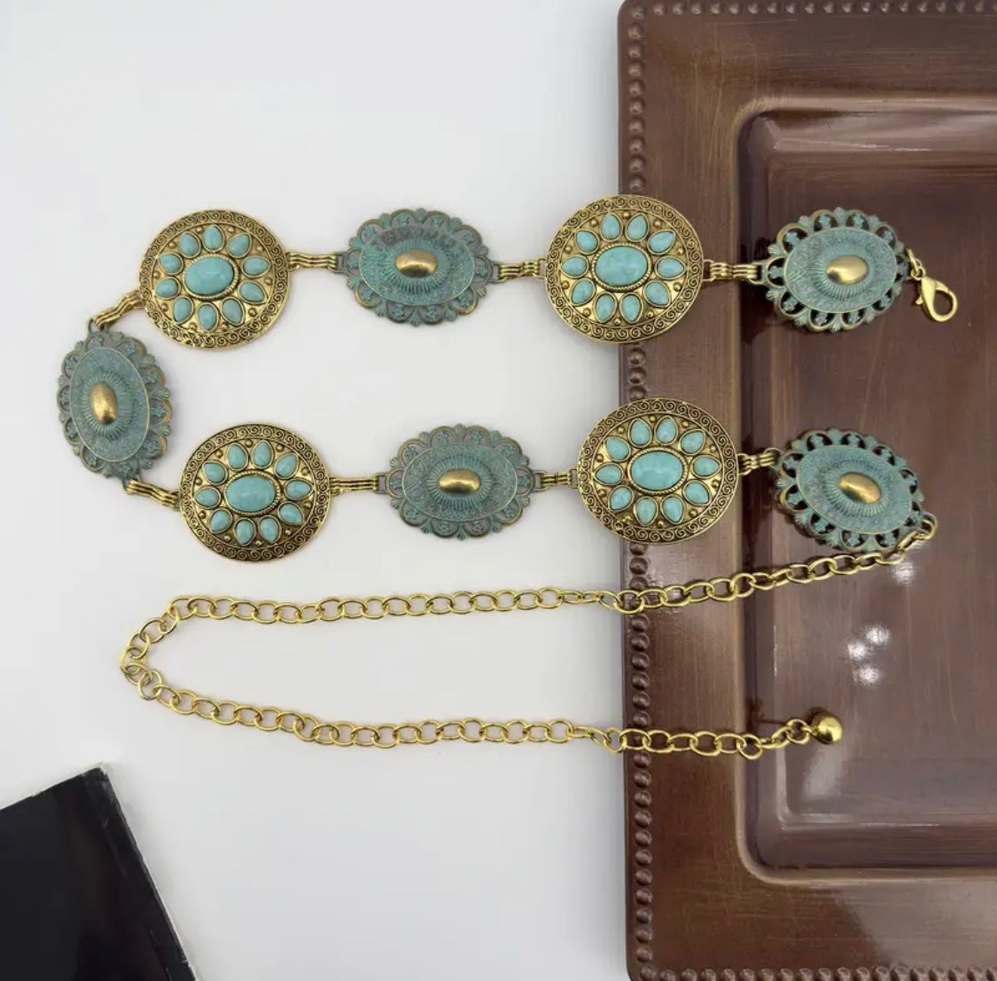Desert Bloom Turquoise Medallion Belt