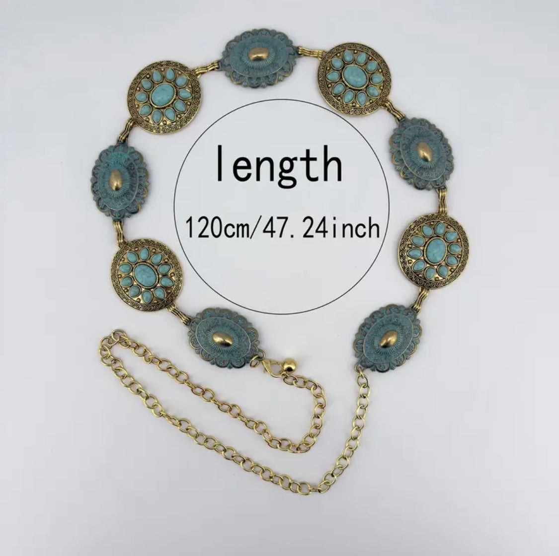 Desert Bloom Turquoise Medallion Belt