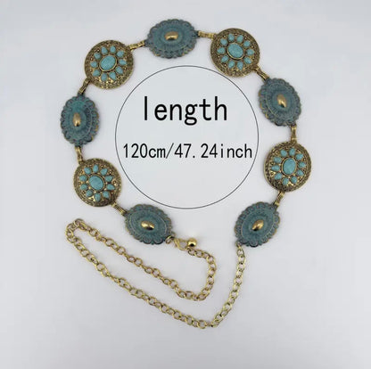Desert Bloom Turquoise Medallion Belt