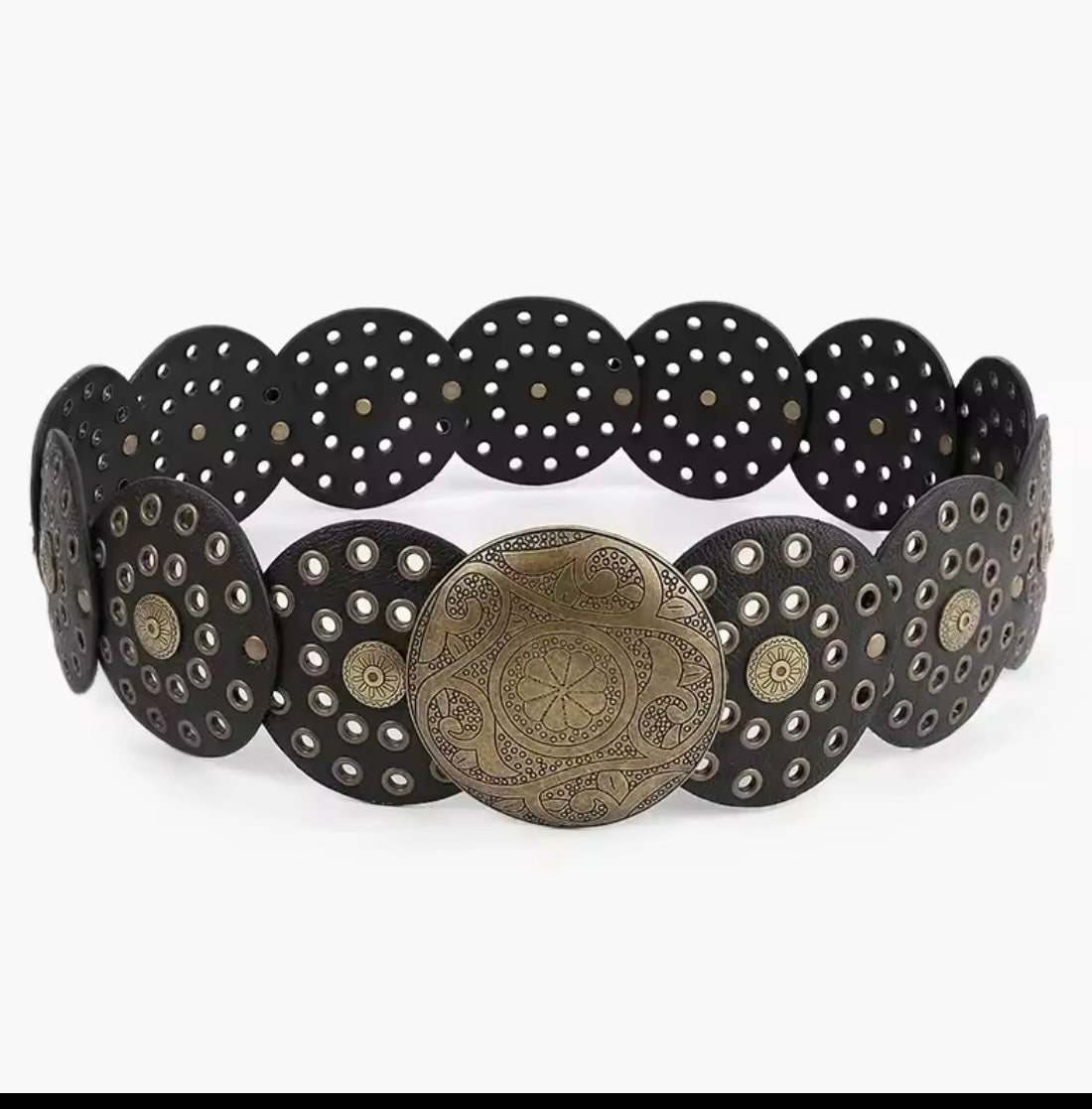Midnight Warrior Studded Circle Belt