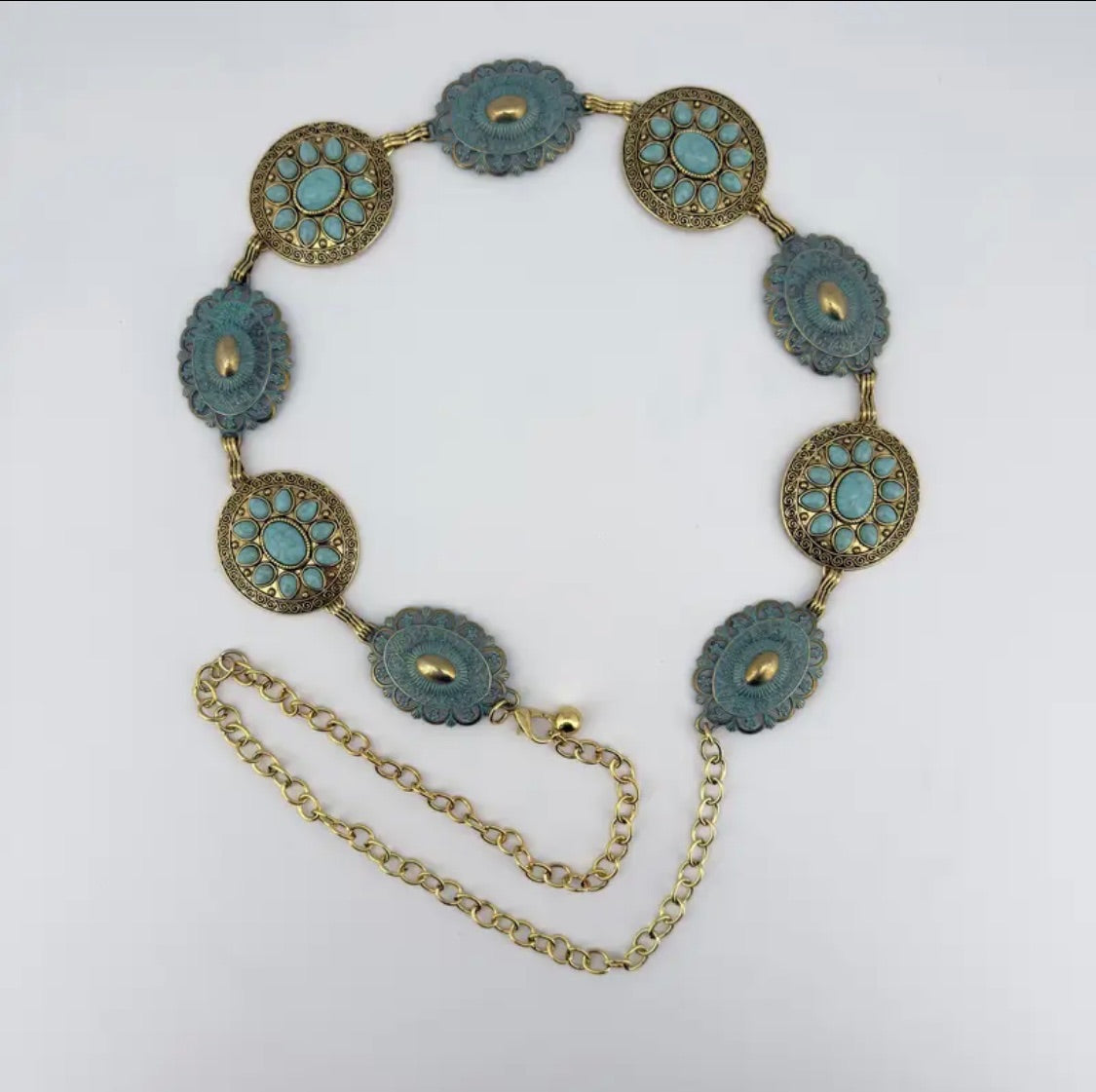 Desert Bloom Turquoise Medallion Belt