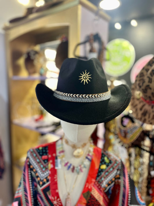 ☀️ The Solar Spirit Cowboy Hat Black