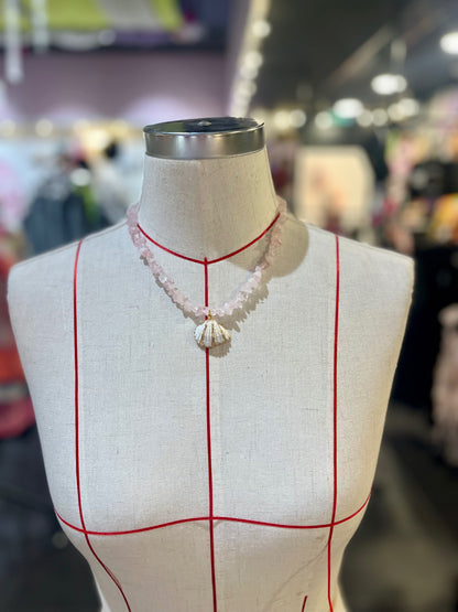 🌸 Ocean Heart Rose Quartz Necklace 🐚