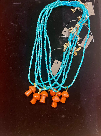 🍄 Forest Magic Mushroom Necklace 🔴