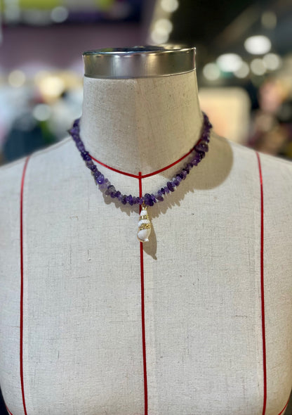 🔮 Mystic Tide Amethyst Necklace 🐚